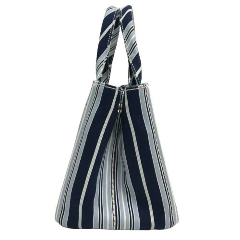 Prada Canapa Stamperta Azzurro Shoulder Bag Handbag Tote Crossbody Striped Blue - Picture 5 of 10